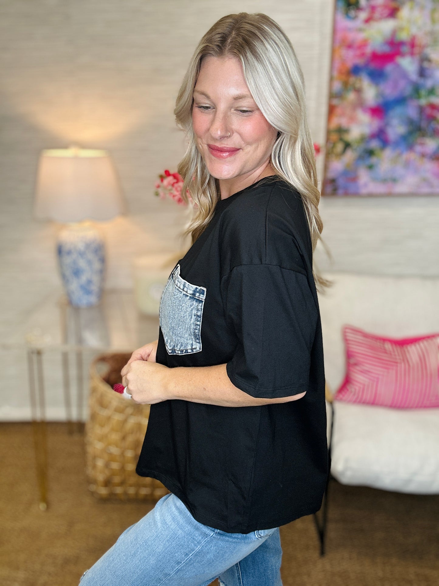 The NEW Denim Pocket Top