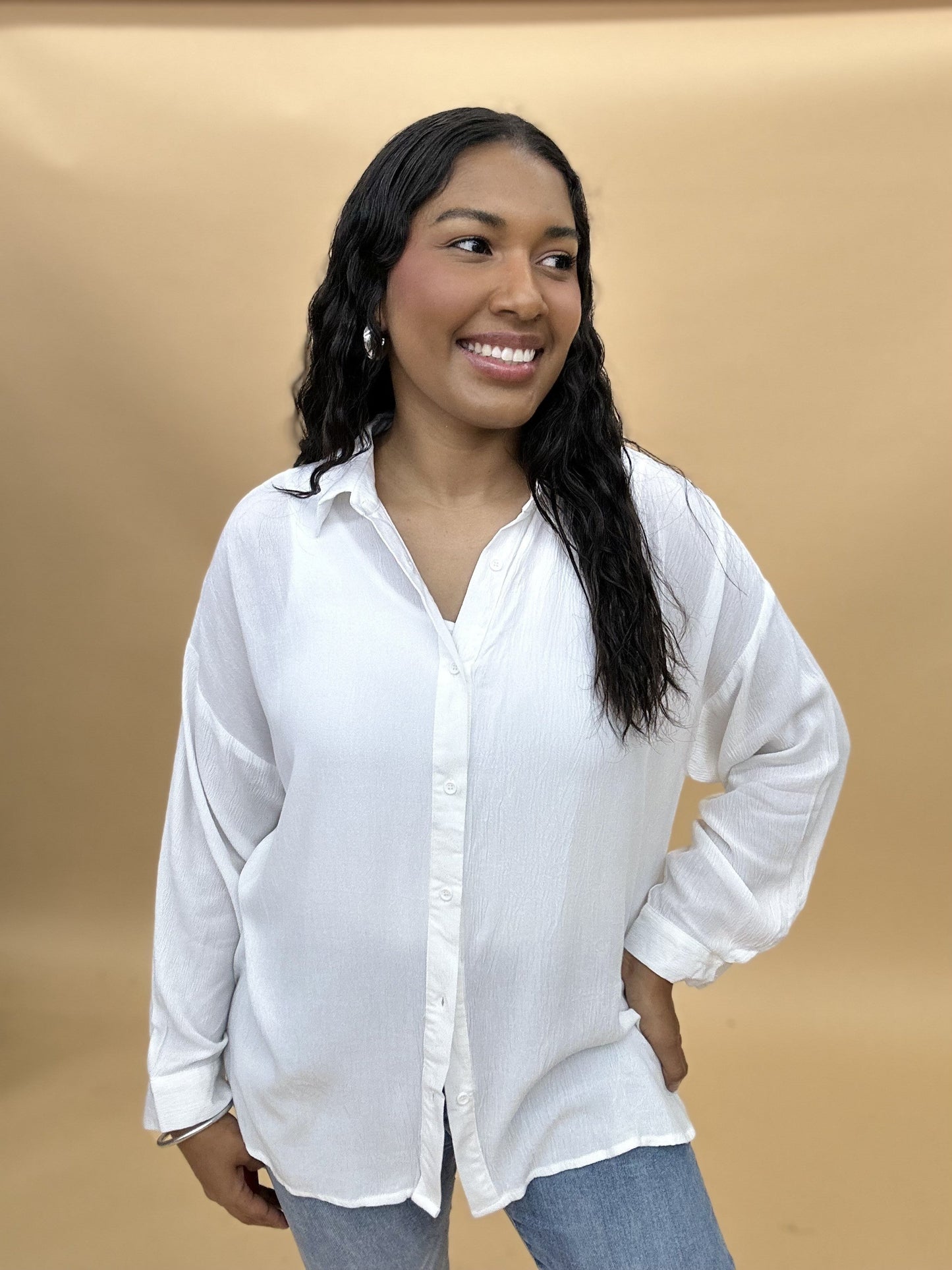 The Rally Button Top in 3 Colors/AS