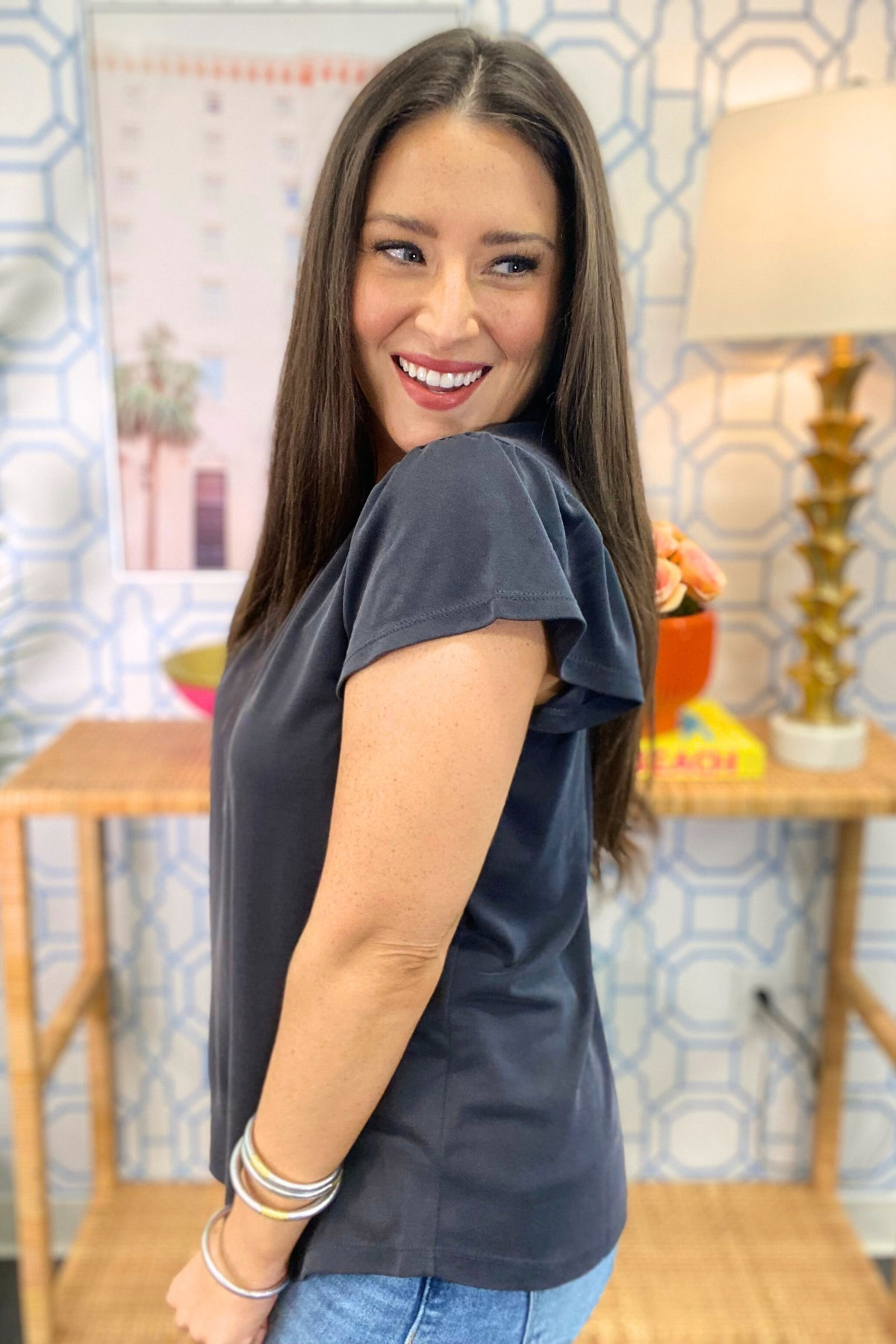 The Meredith Flutter Top in 6 Colors