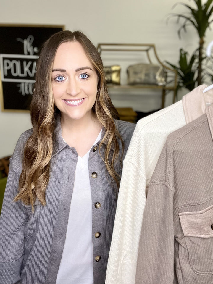 The Soft Ribbed Shacket-3 Colors