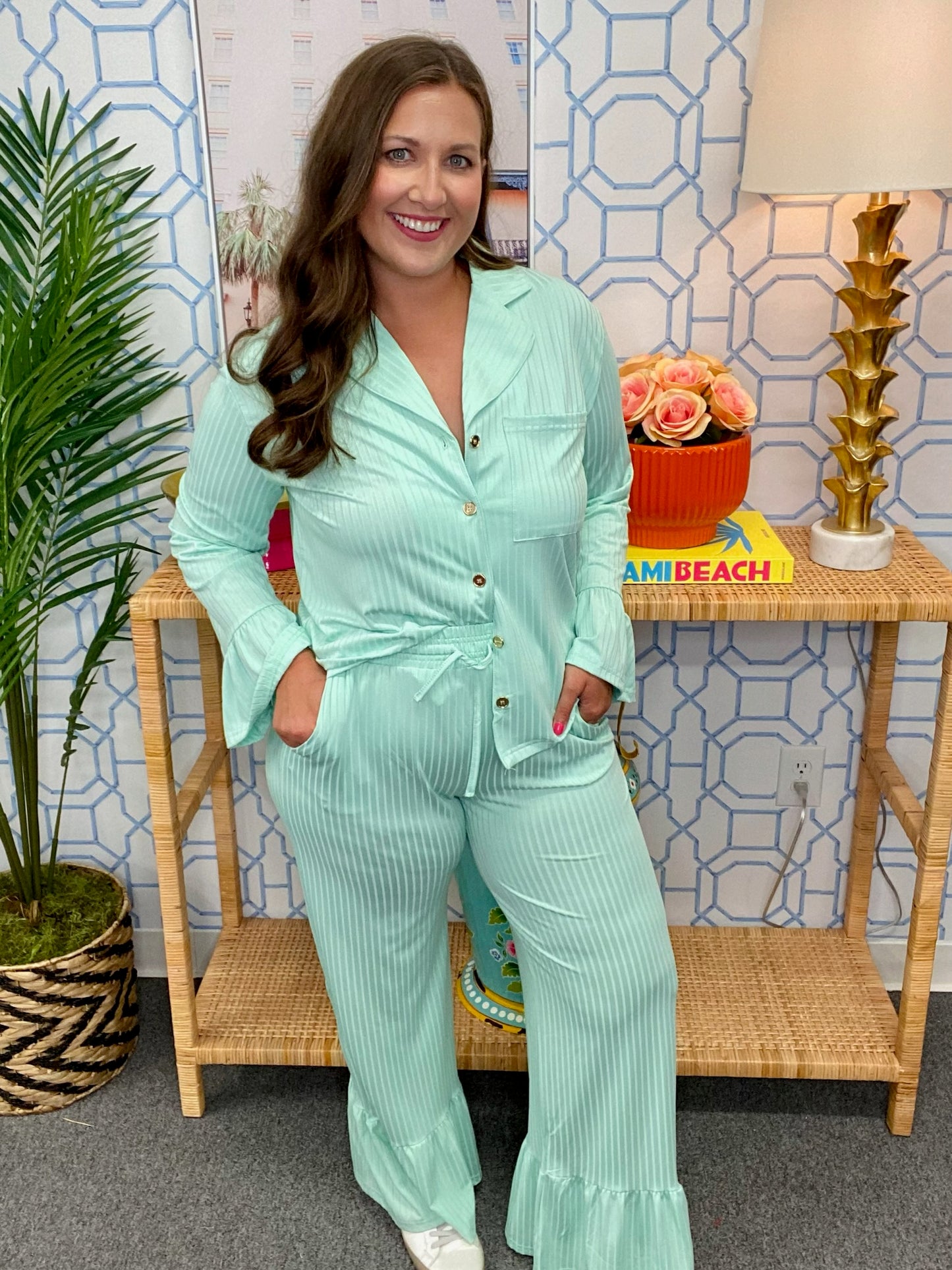 The Buckley Maggie Ruffle Set in Mint