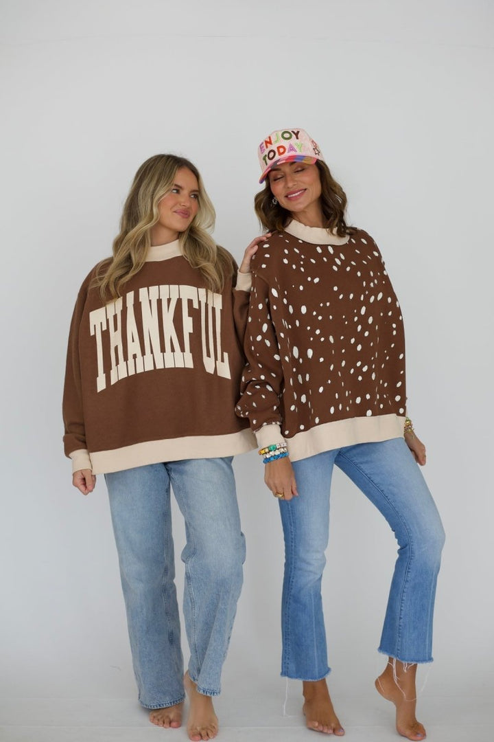 P&P THANKFUL 2-Sided Mock Sweatshirt