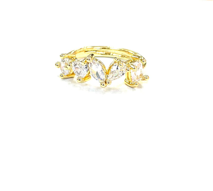 Mixed Cut CZ Ring