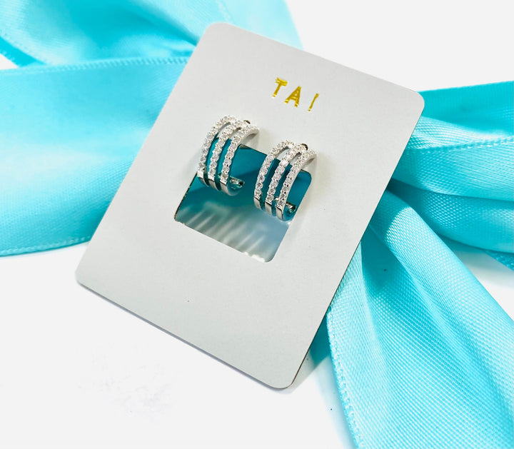 The Tai Triple Row CZ Huggies