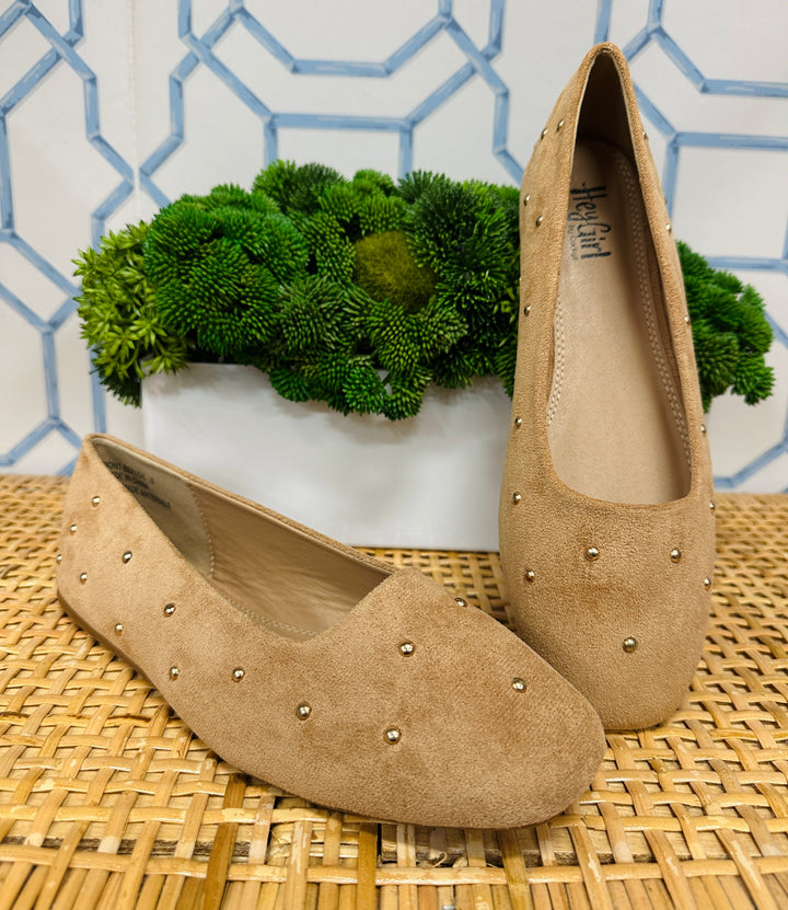 Don't Be Rude Faux Suede Flats in Camel