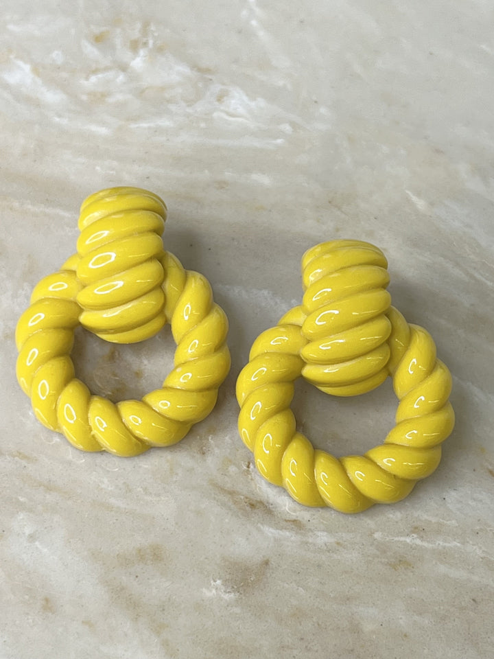 Mustard Knot Earrings