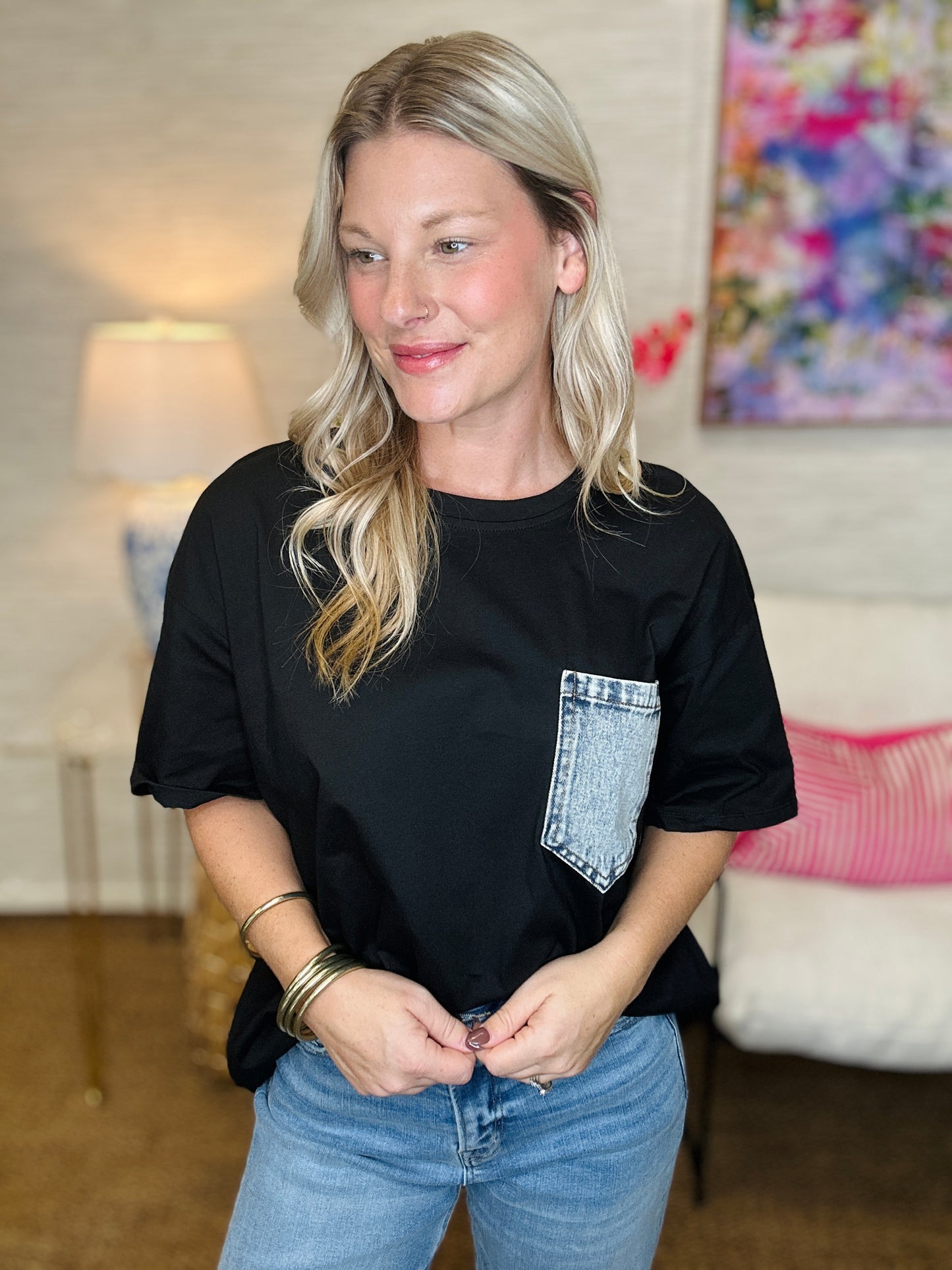 The NEW Denim Pocket Top