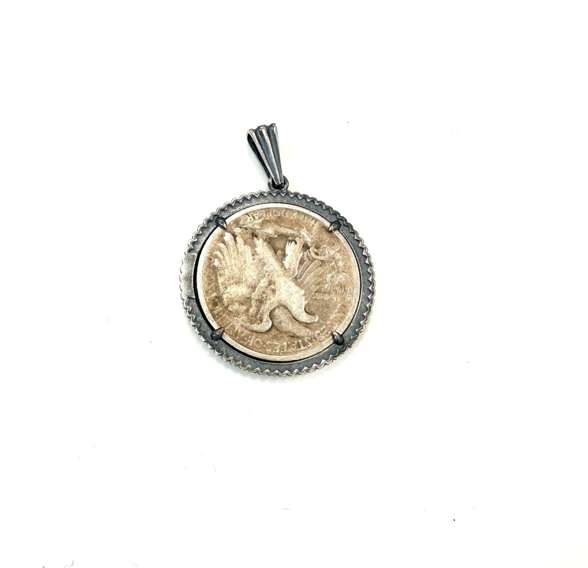 German Silver Half Dollar Pendant