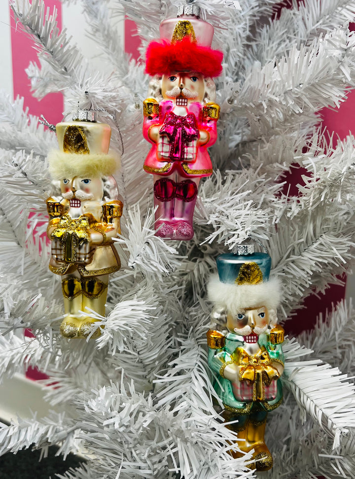 Pastel Nutcracker Ornament Trio