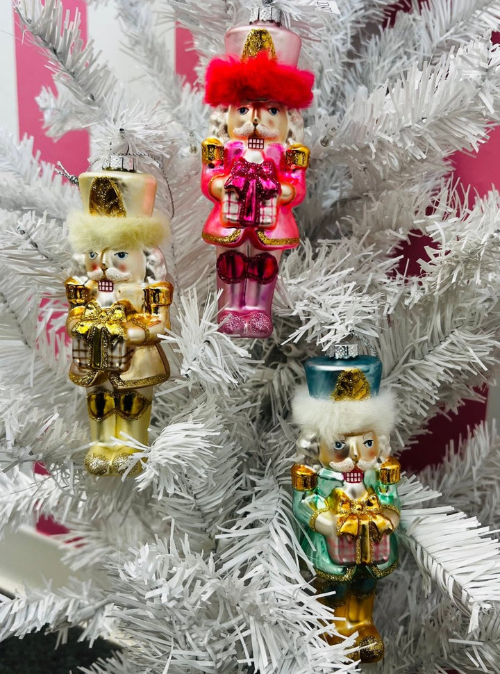 Pastel Nutcracker Ornament Trio