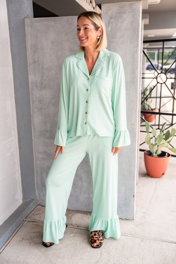 The Buckley Maggie Ruffle Set in Mint