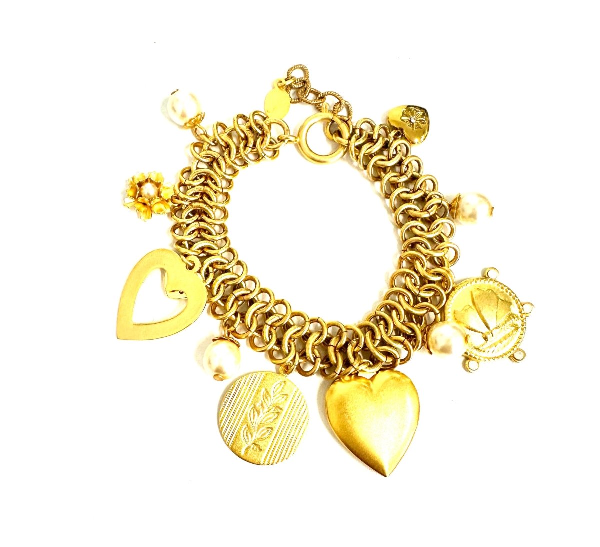 The Heart Pearl Charm Bracelet