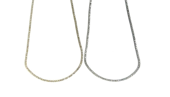 The Curved Tennis Necklace-2 Options