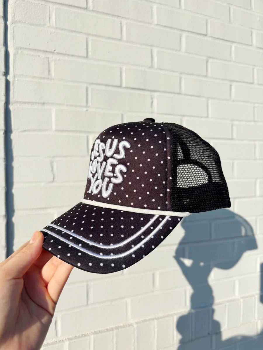 Jesus Loves You Polkadot Hat