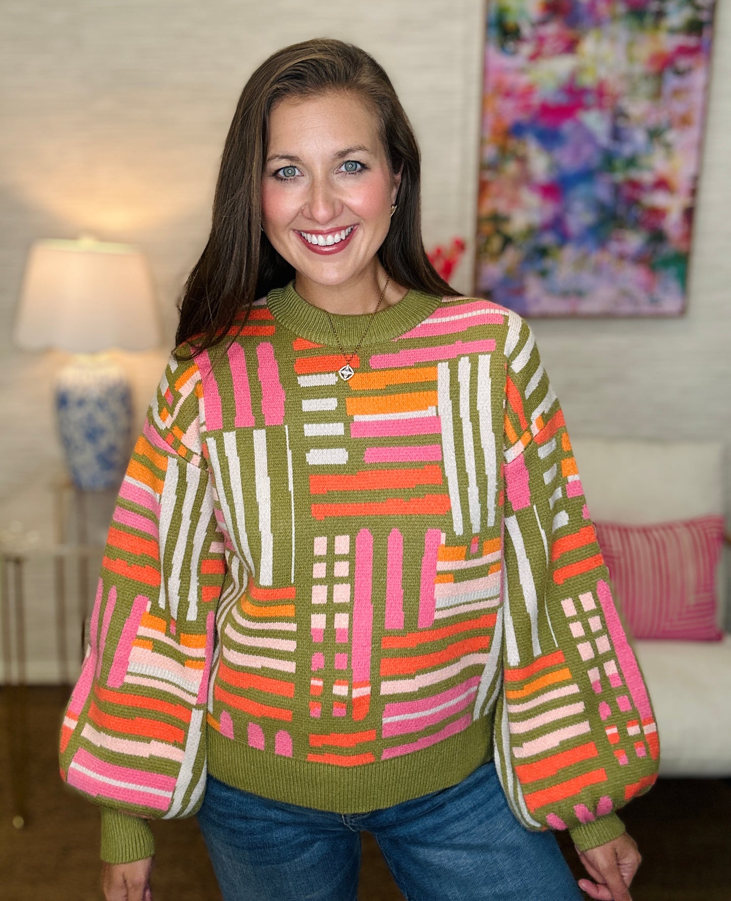 The Olive Retro Sweater
