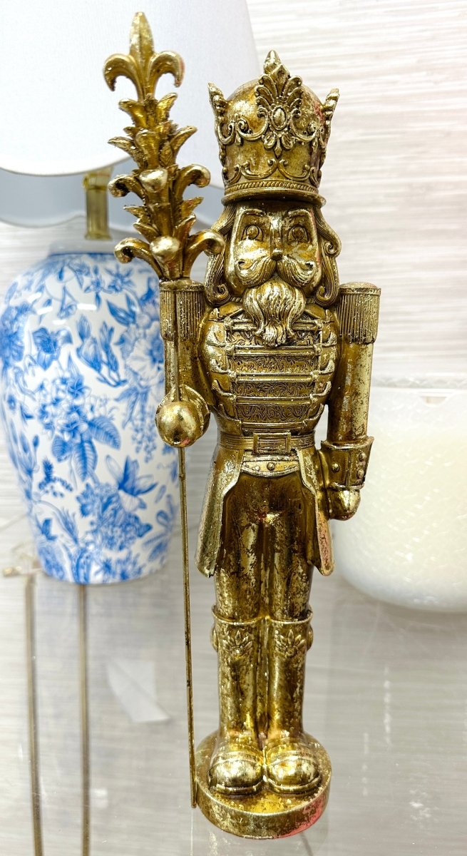 Gold Resin Nutcracker 15.5"