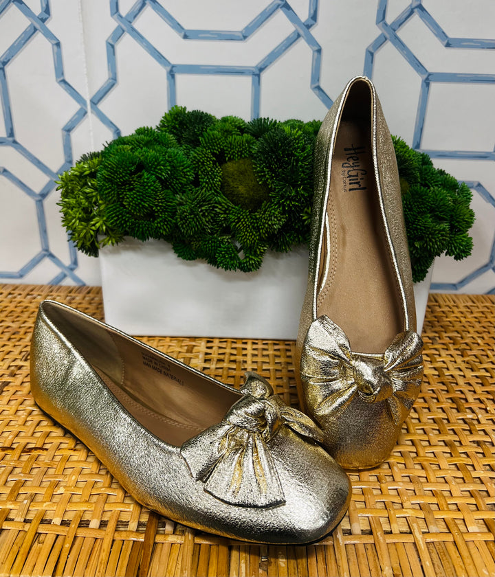 Sugar Rush Flats in Gold Crinkle Metallic