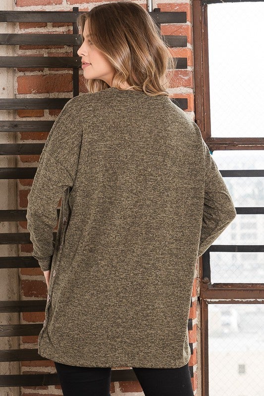 Surprise Steal-Button Tunic in 4 Colors