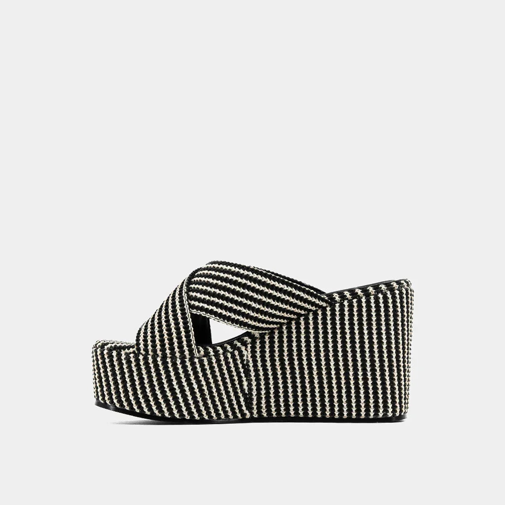 The Black Woven Ludovia Wedges