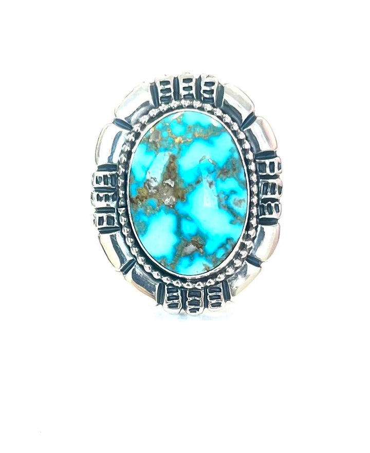 Kingman Turquoise Sterling Ring sz7 (C)