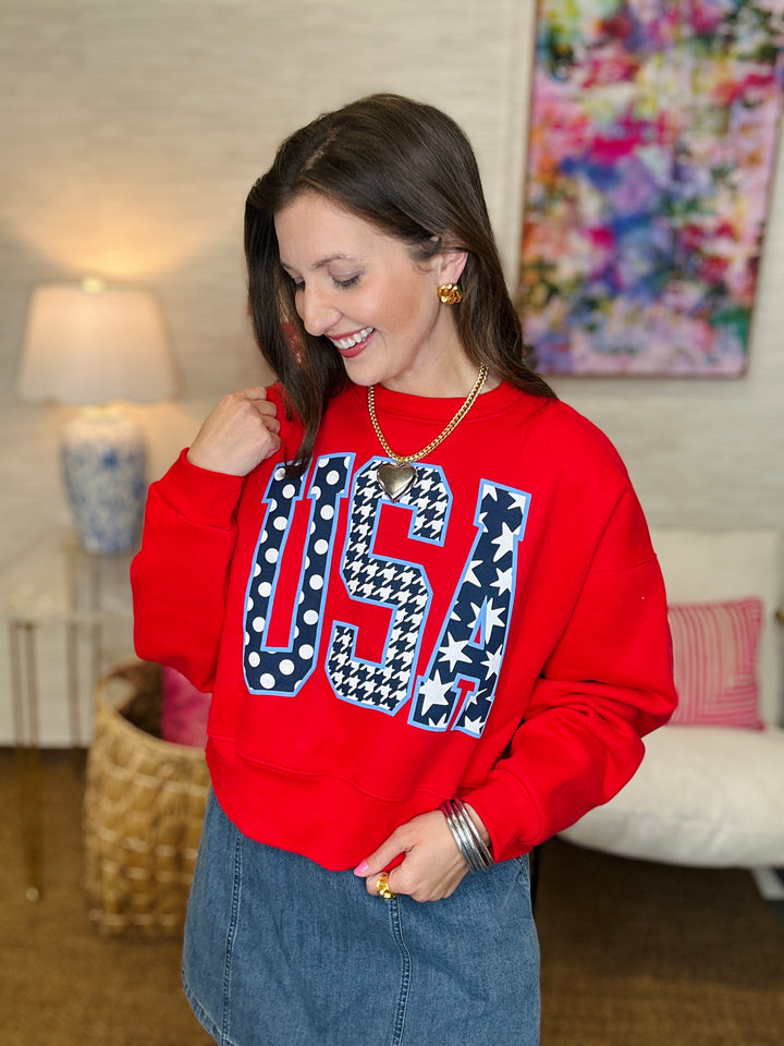 USA Crop Sweatshirt