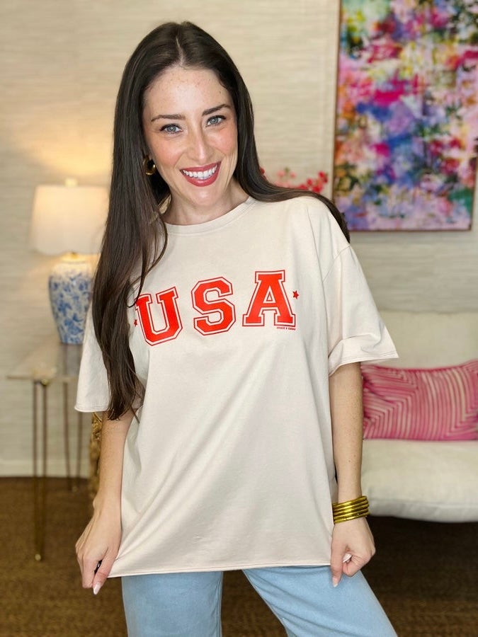 The Beige USA Tee-AS