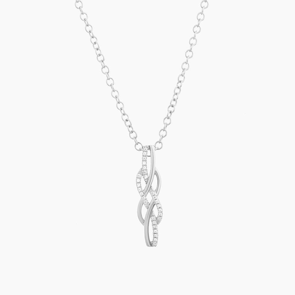 ES Diamonds and Gold Intertwined Pendant Necklace