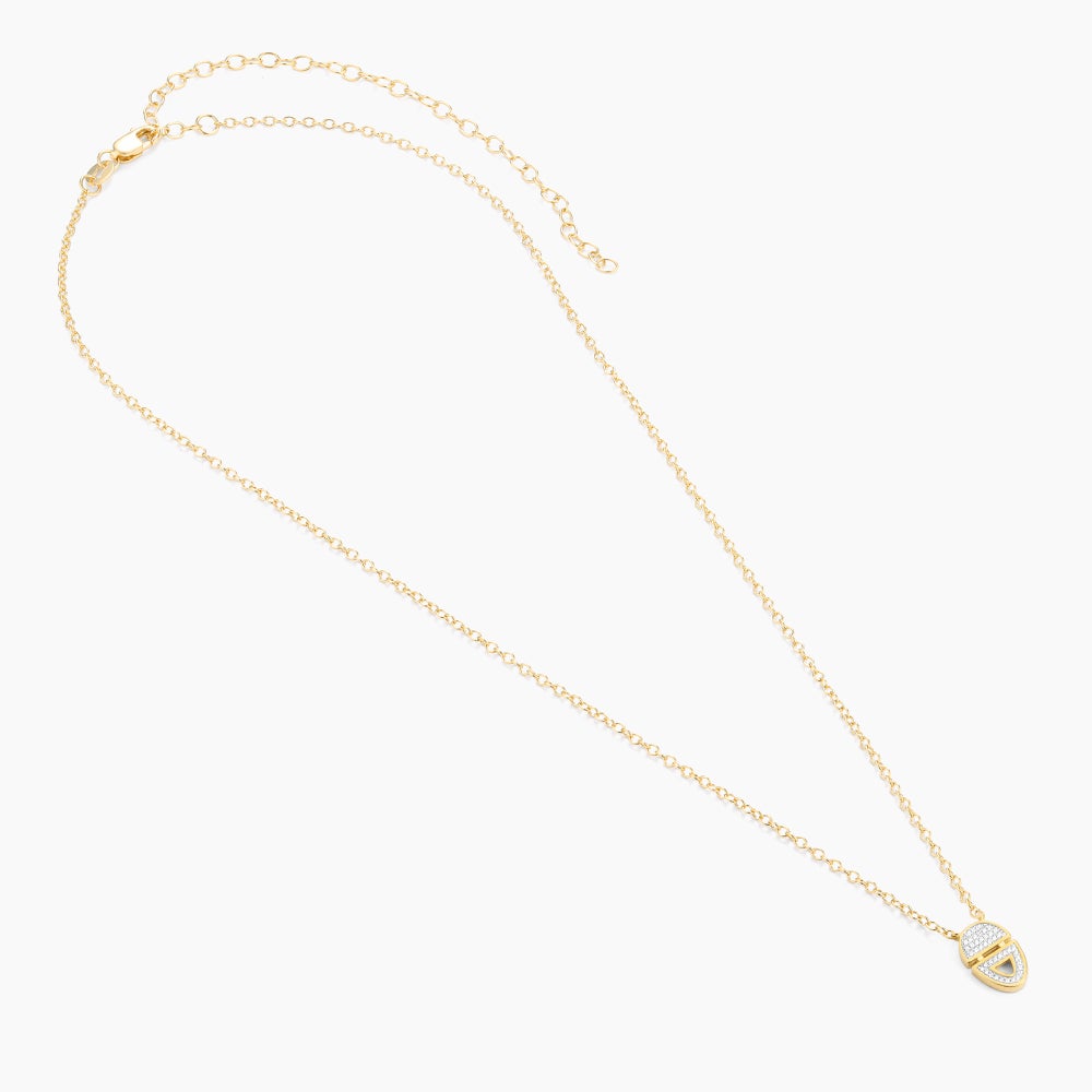 ES Half-Full Oval Pendant Necklace