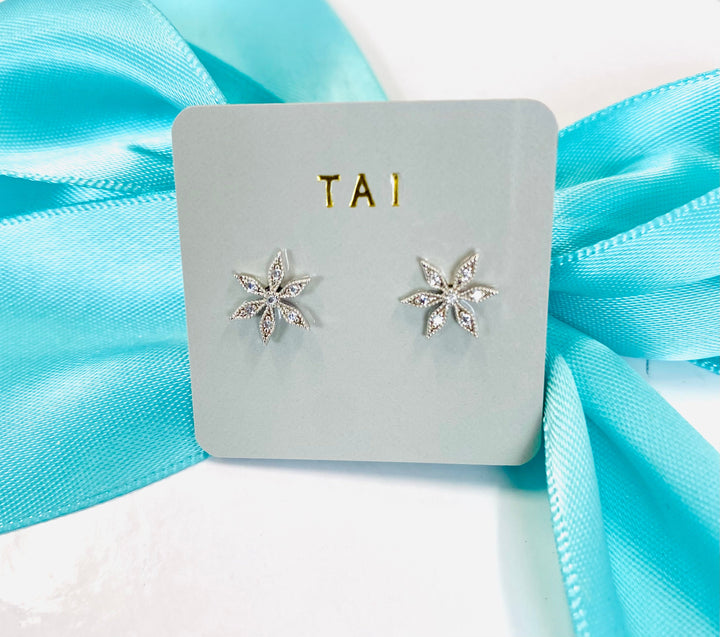 The Tai Silver Flower Studs