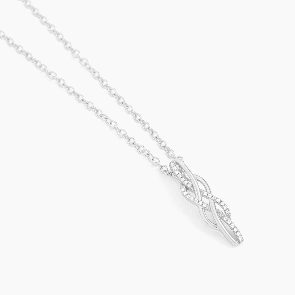 ES Diamonds and Gold Intertwined Pendant Necklace
