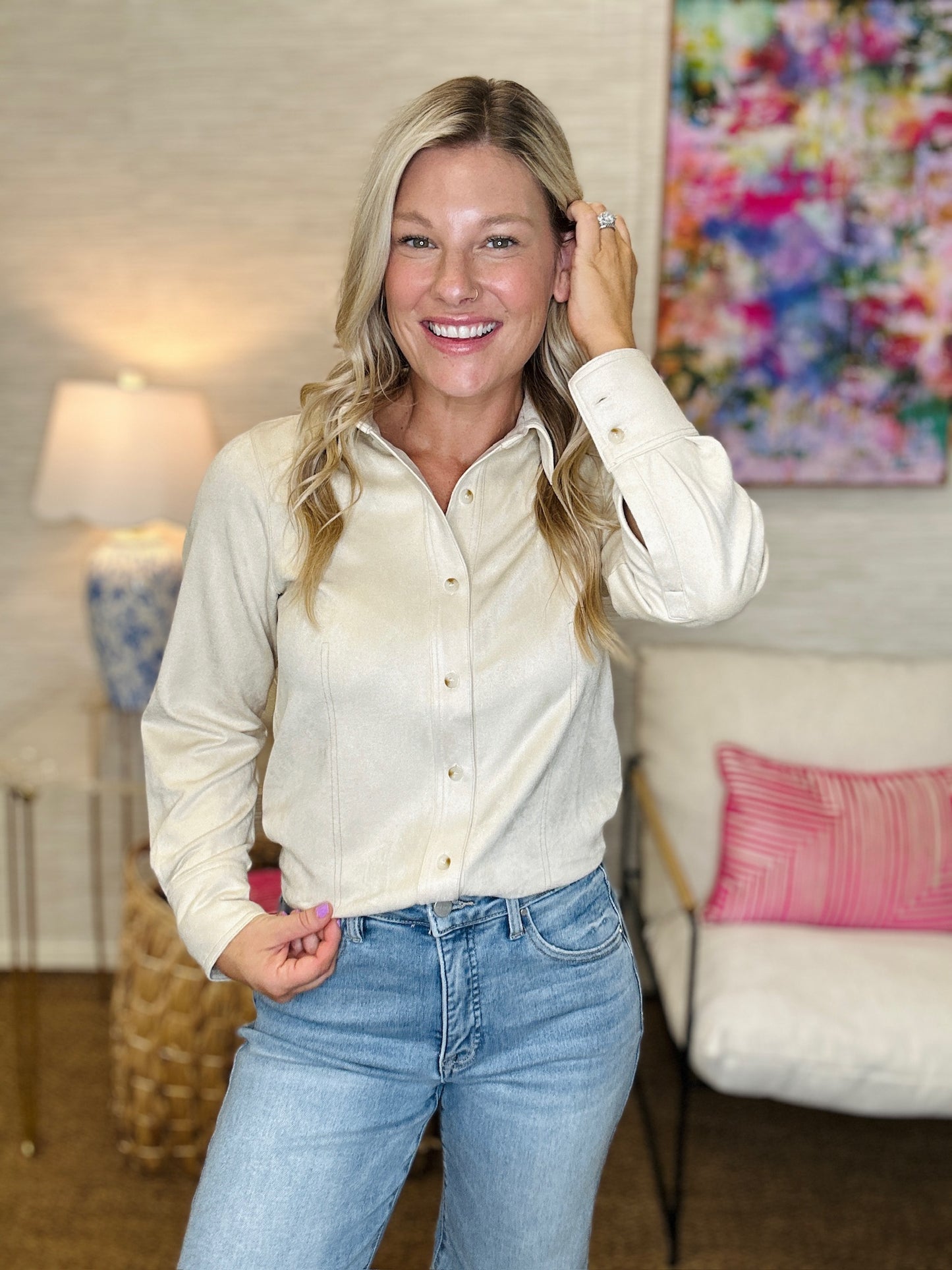 The Faux Suede Top