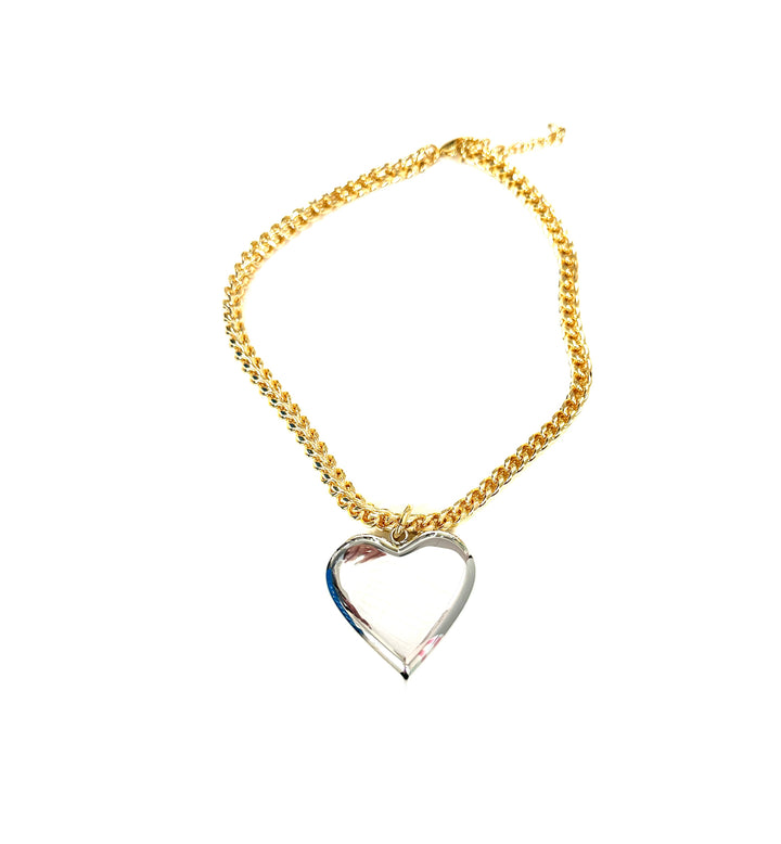 Stainless Two Tone Heart Necklace