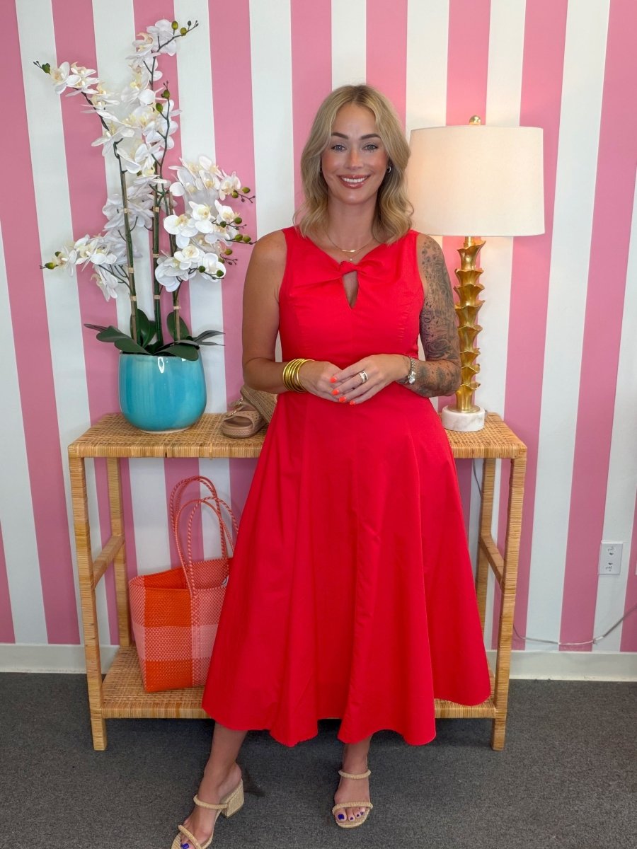 The Poplin Keyhole Midi Dress