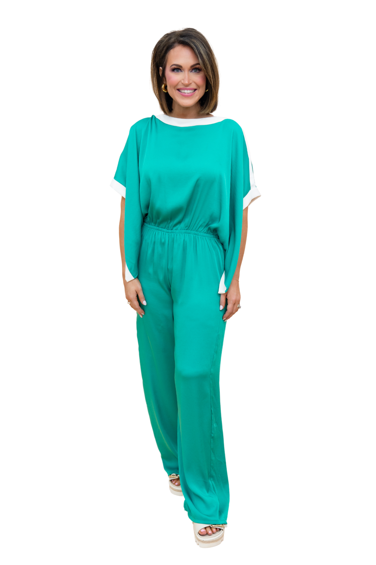 The Silk Contrast Jumpsuit - 3 Colors