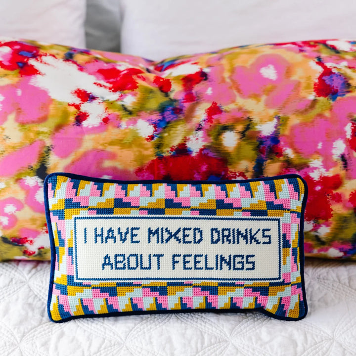 The Mixed Drinks Needlepoint Pillow