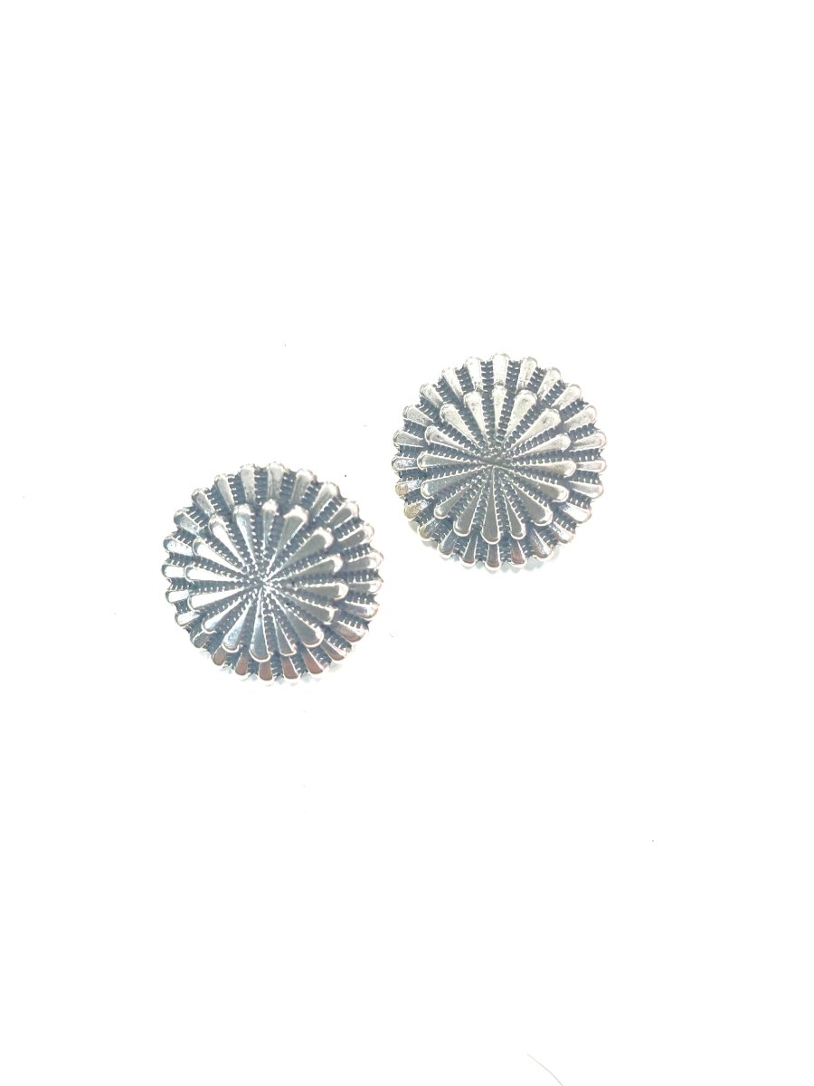 Rita Largo Round Sterling Navajo Studs