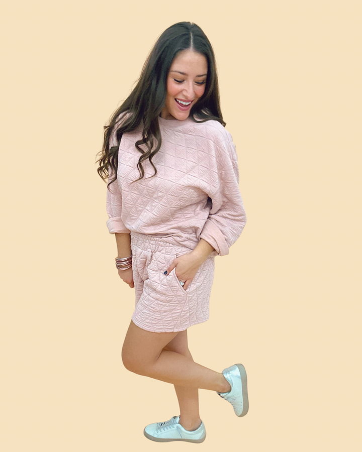The Quilted LS Set in Blush-AS