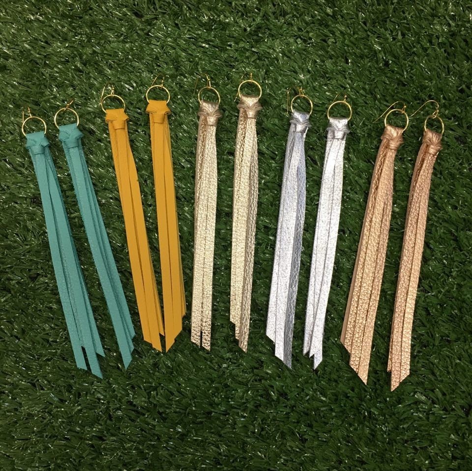 Long Tassel Leather Earrings
