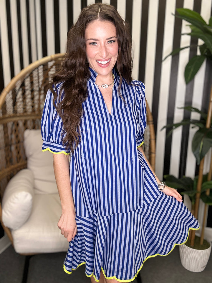 The Drops Dress in Navy