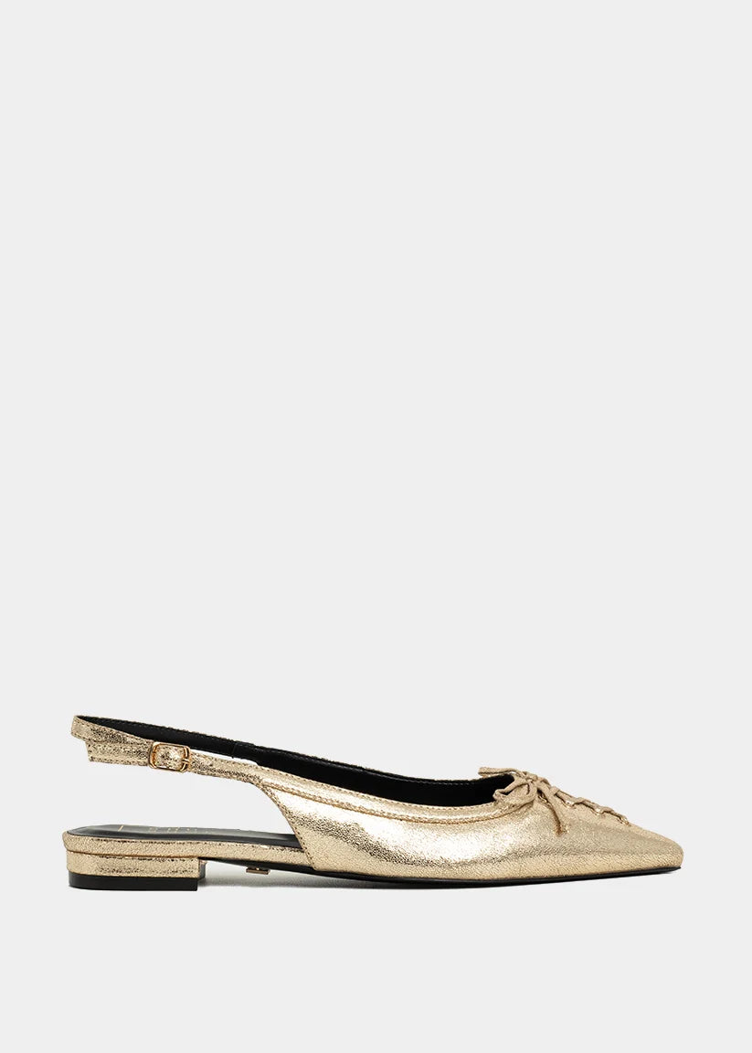 The Amy Slingback Flats in Gold