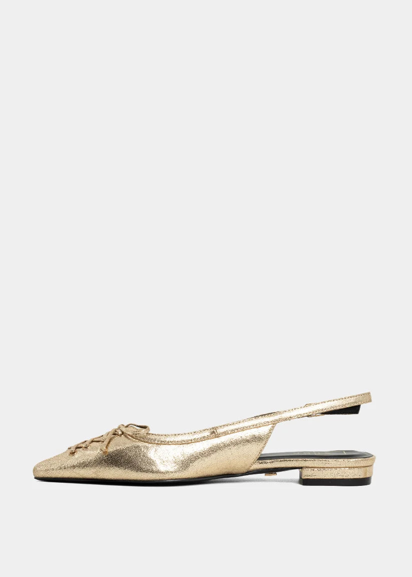 The Amy Slingback Flats in Gold