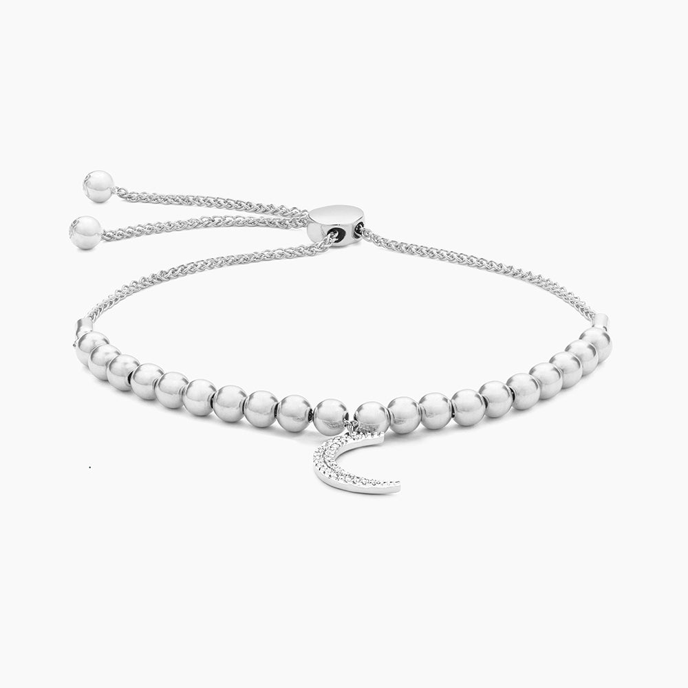 ES Crescent Moon Beaded Bolo Bracelet