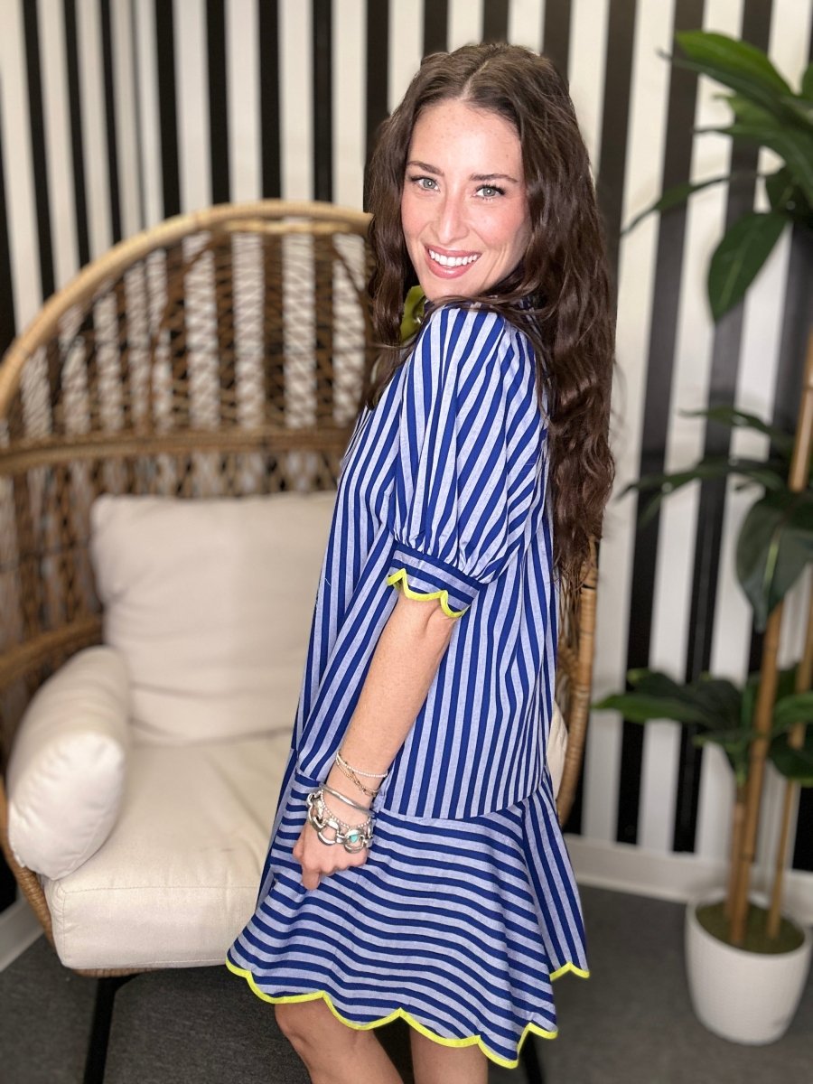 The Drops Dress in Navy