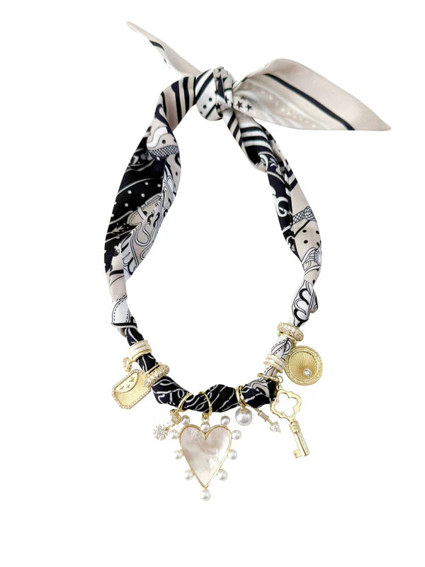 The Jackie Multi Charm Scarf Necklace