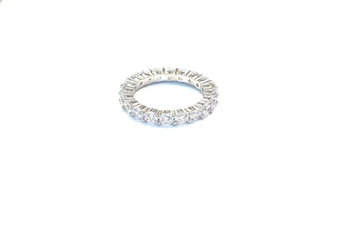 Sterling Ring-Round Bigger Full CZ Band