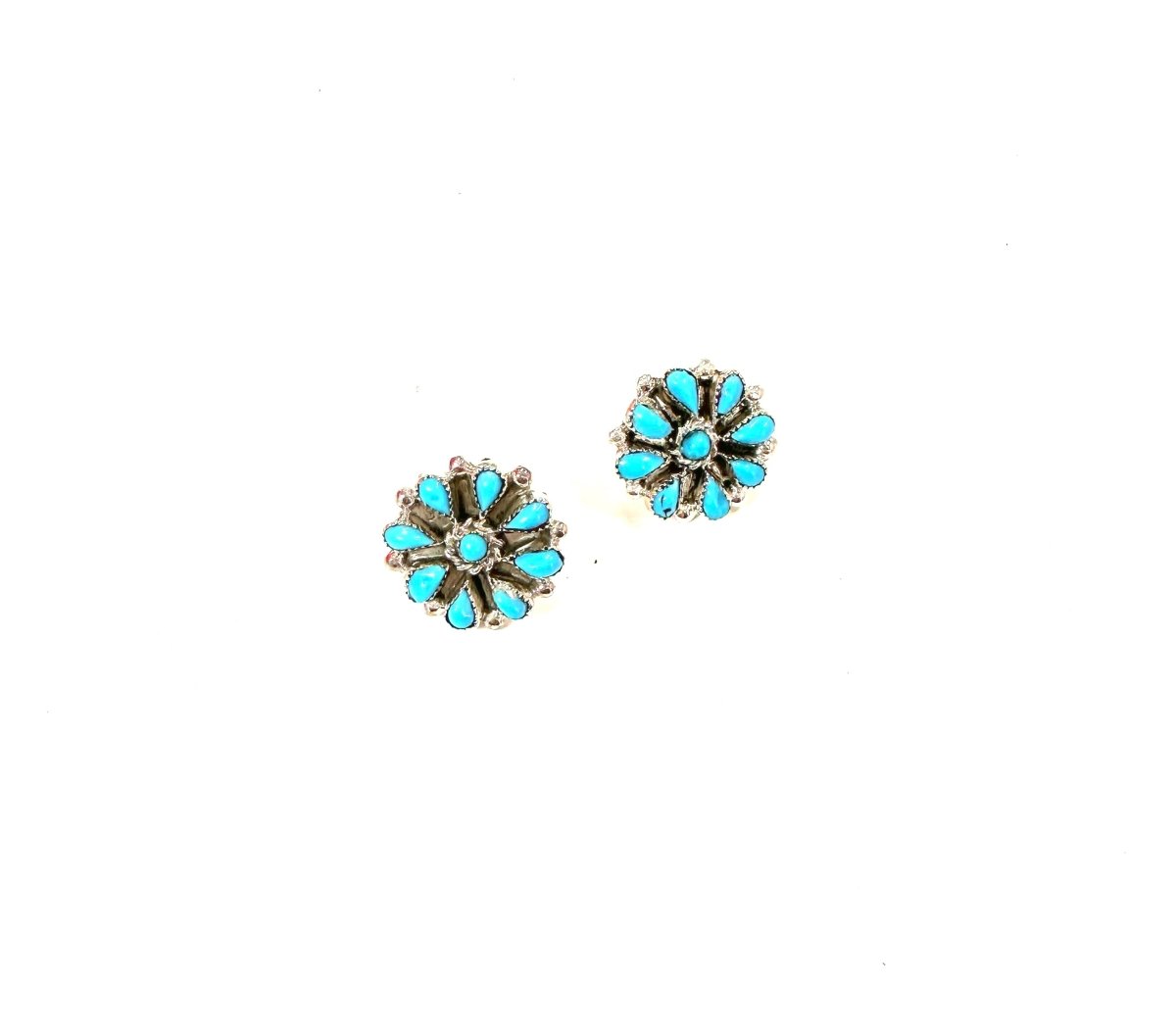 Sterling and Turquoise Traditional Round Studs
