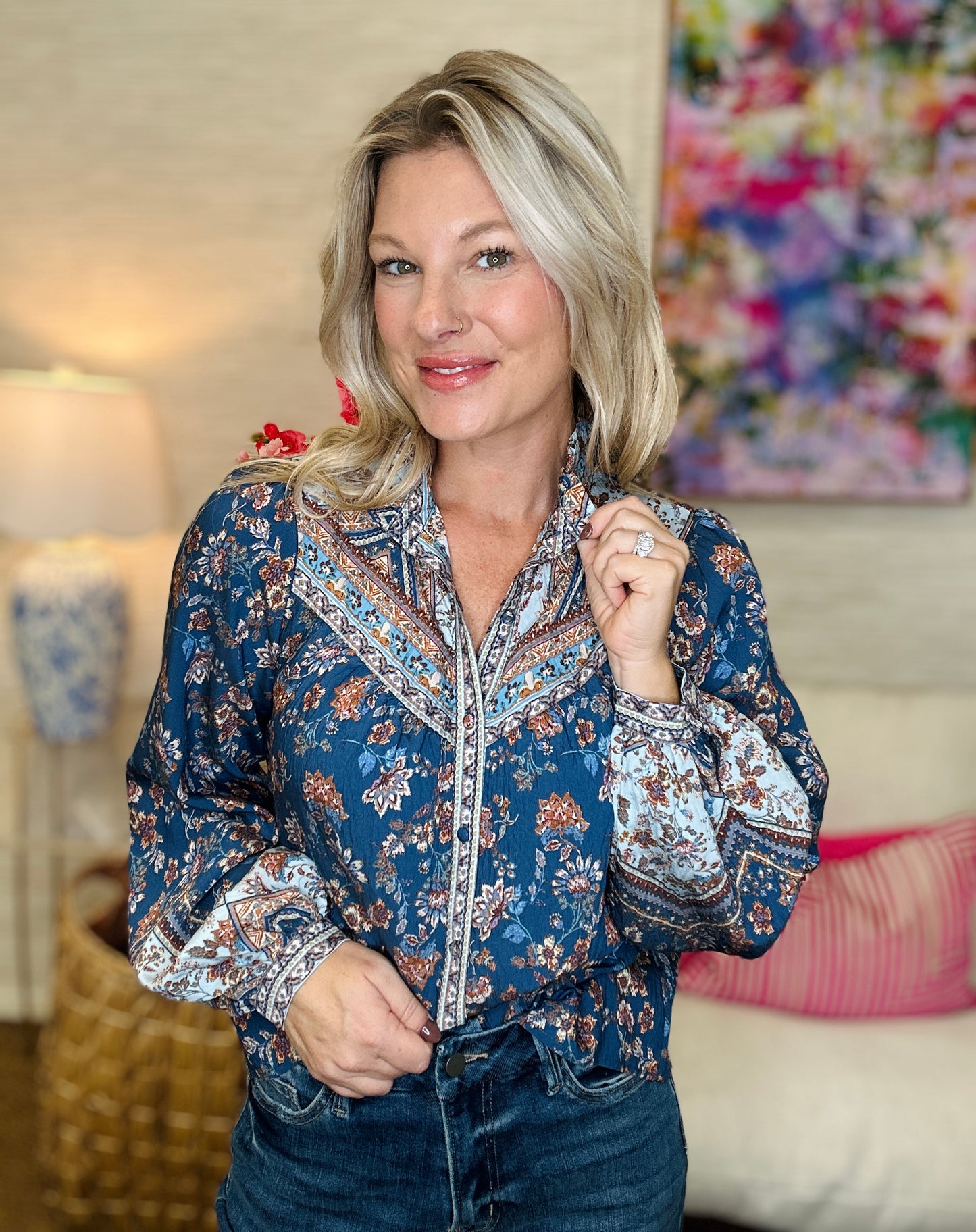The Blue Blair Blouse