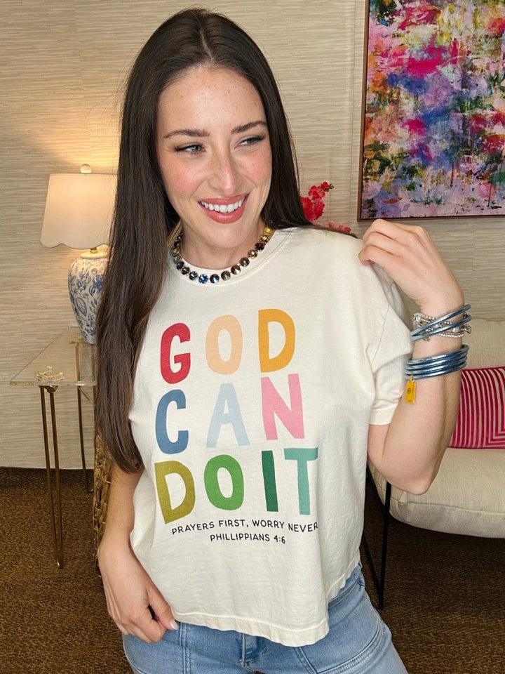 God Can Do It Crop Tee