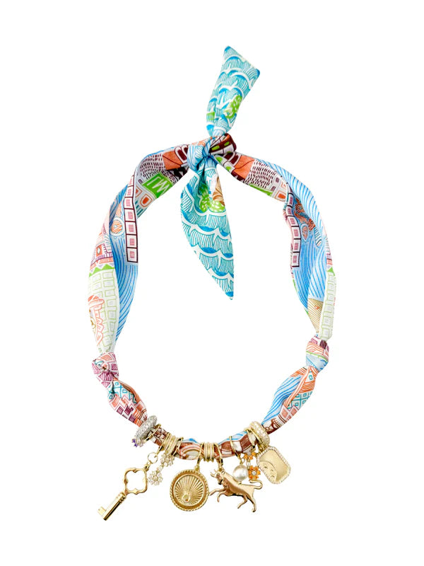The Tate Multi Charm Scarf Necklace