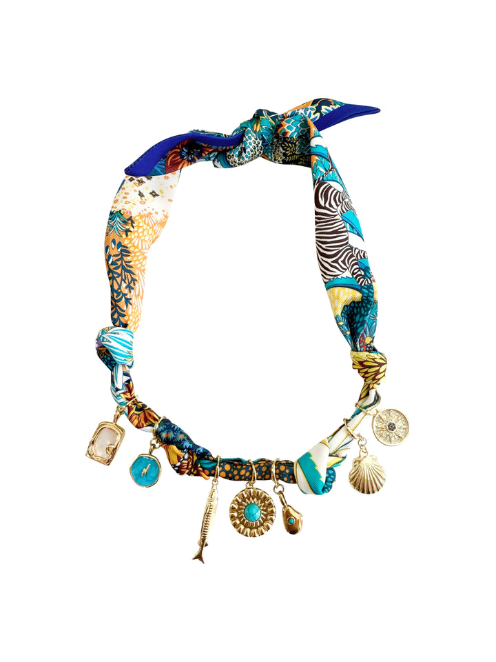 The Wallace Multi Charm Scarf Necklace